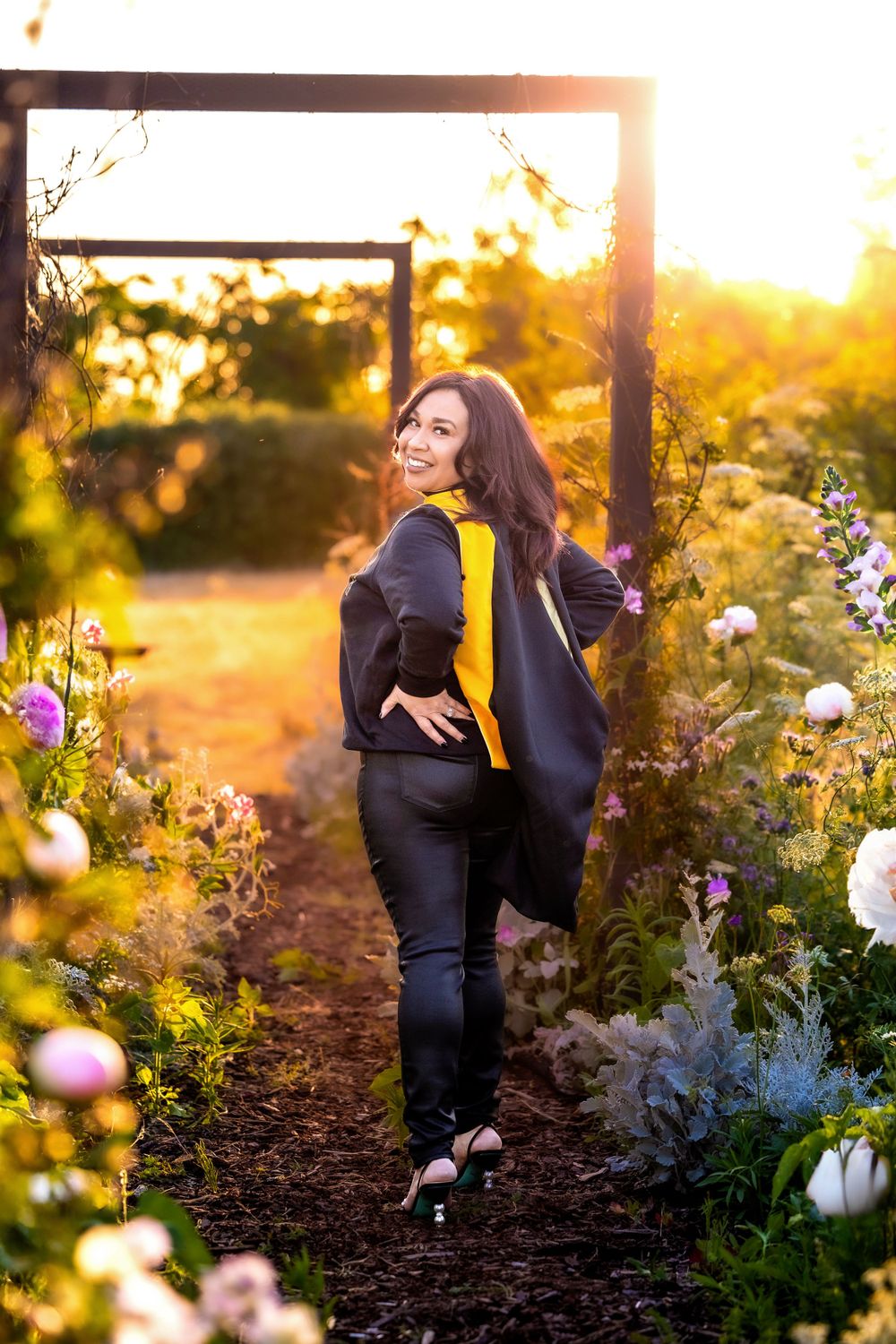 Photographer captures Beautifully landscaped garden with a variety of flowers and plants in Clovis, CA.