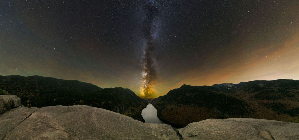 Fall Foliage Indian Head Vista Milky Way Adirondacks