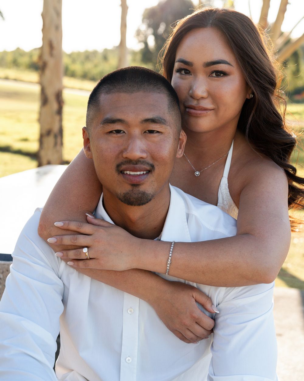 Portrait of newly weds in outdoor photo location in Sydney during an elopement photoshoot