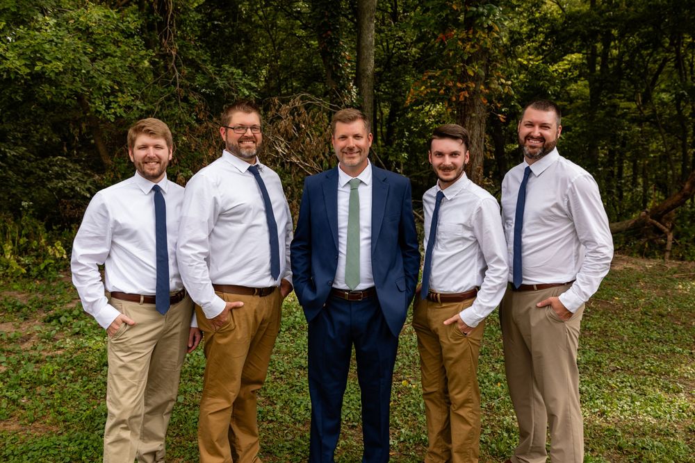 Brothers photos at backyard garden wedding in Omaha, Nebraska. - BrightSide Photography
