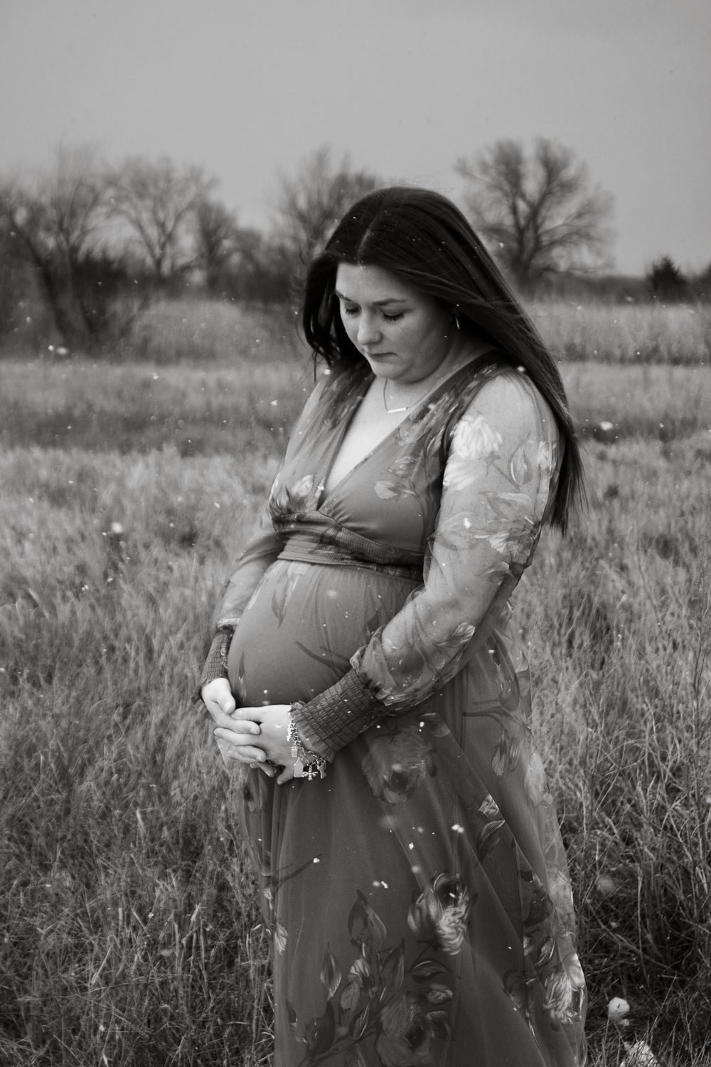 An expecting mother during a maternity photo session in Amarillo, Texas
