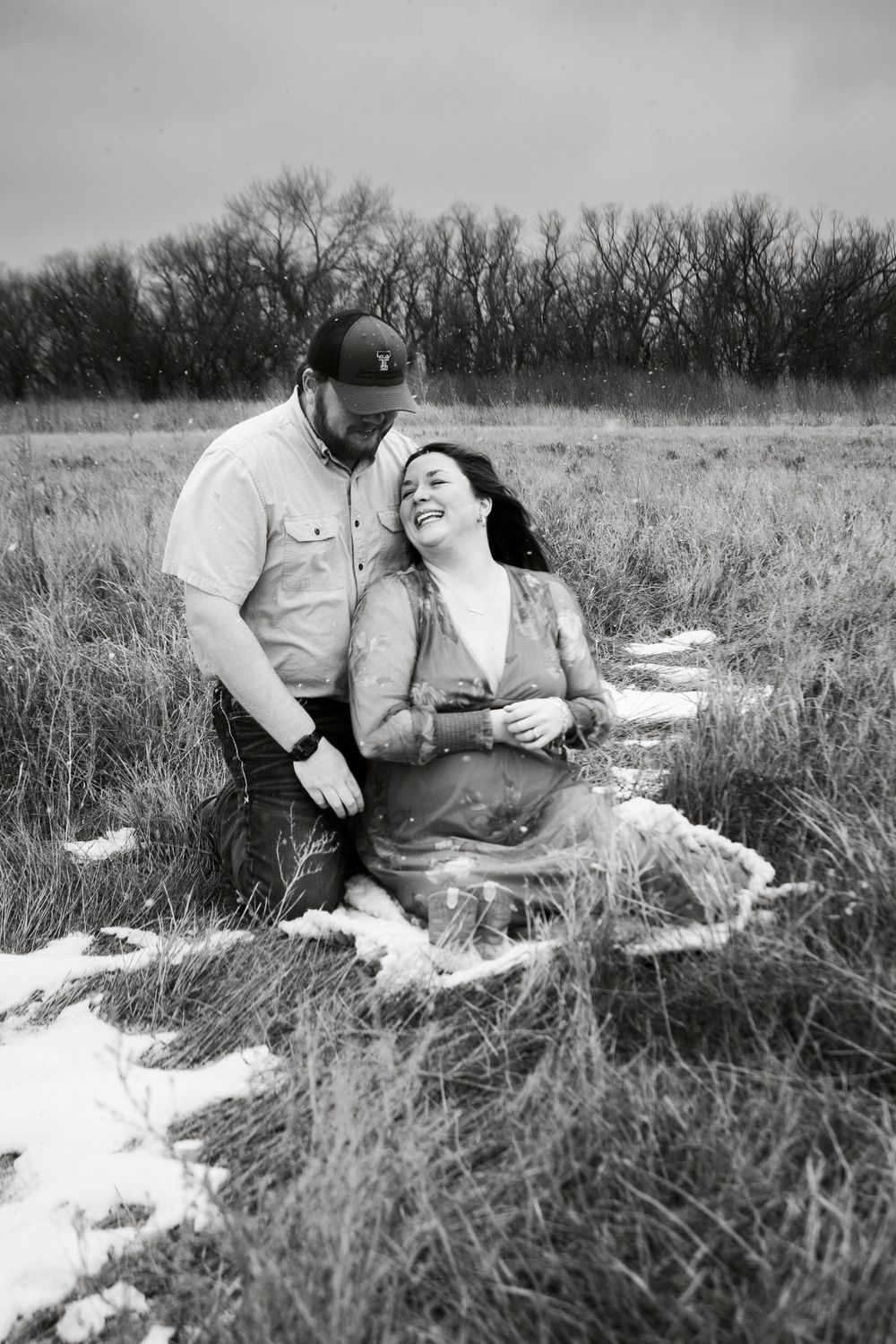 An expecting couple during a maternity photo session in Amarillo, Texas