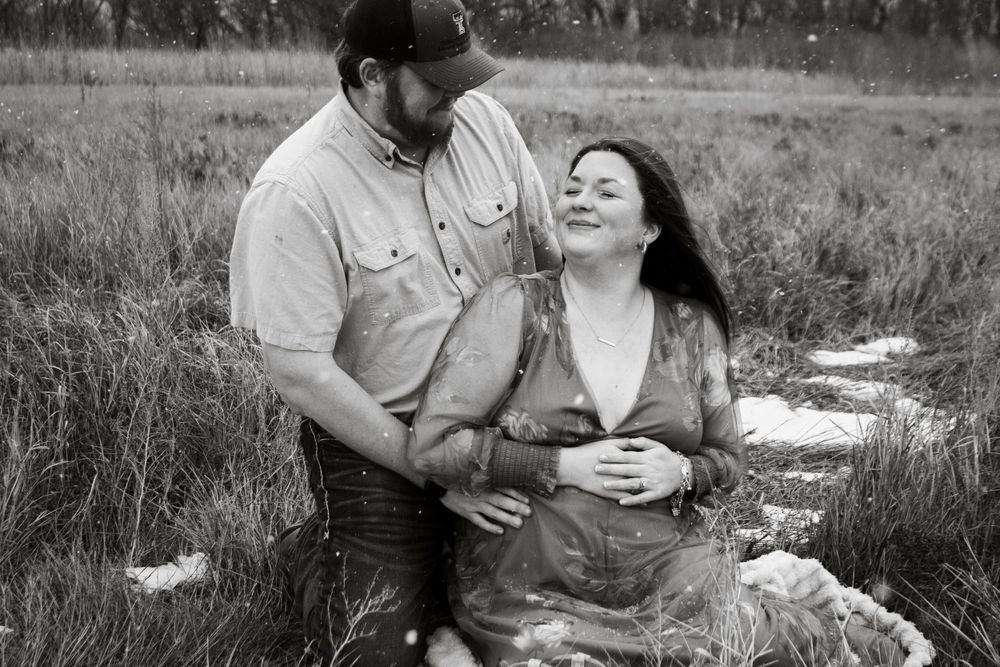 An expecting couple during a maternity photo session in Amarillo, Texas