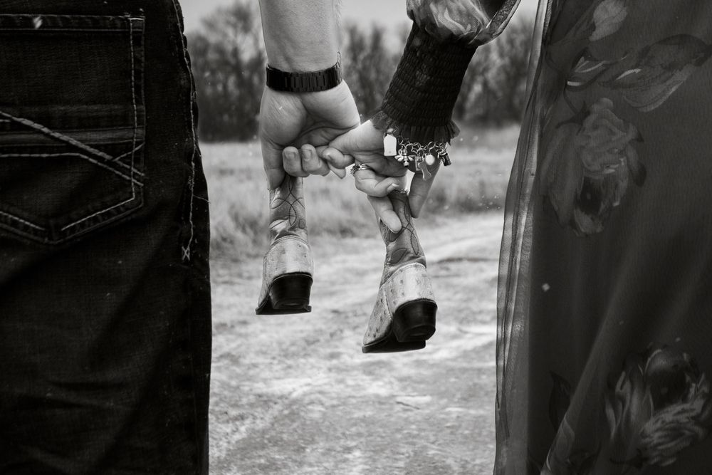 An expecting couple during a maternity photo session in Amarillo, Texas