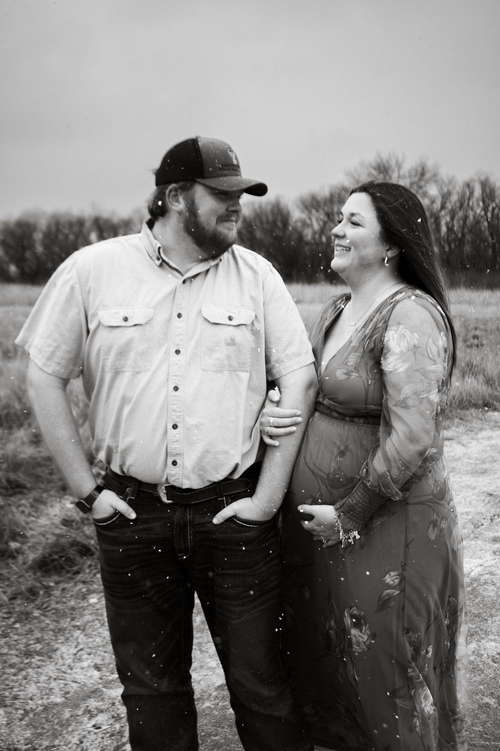 An expecting couple during a maternity photo session in Amarillo, Texas
