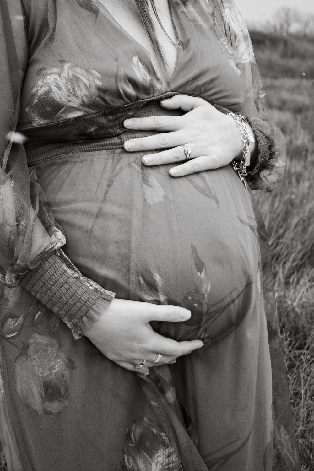 An expecting mother during a maternity photo session in Amarillo, Texas