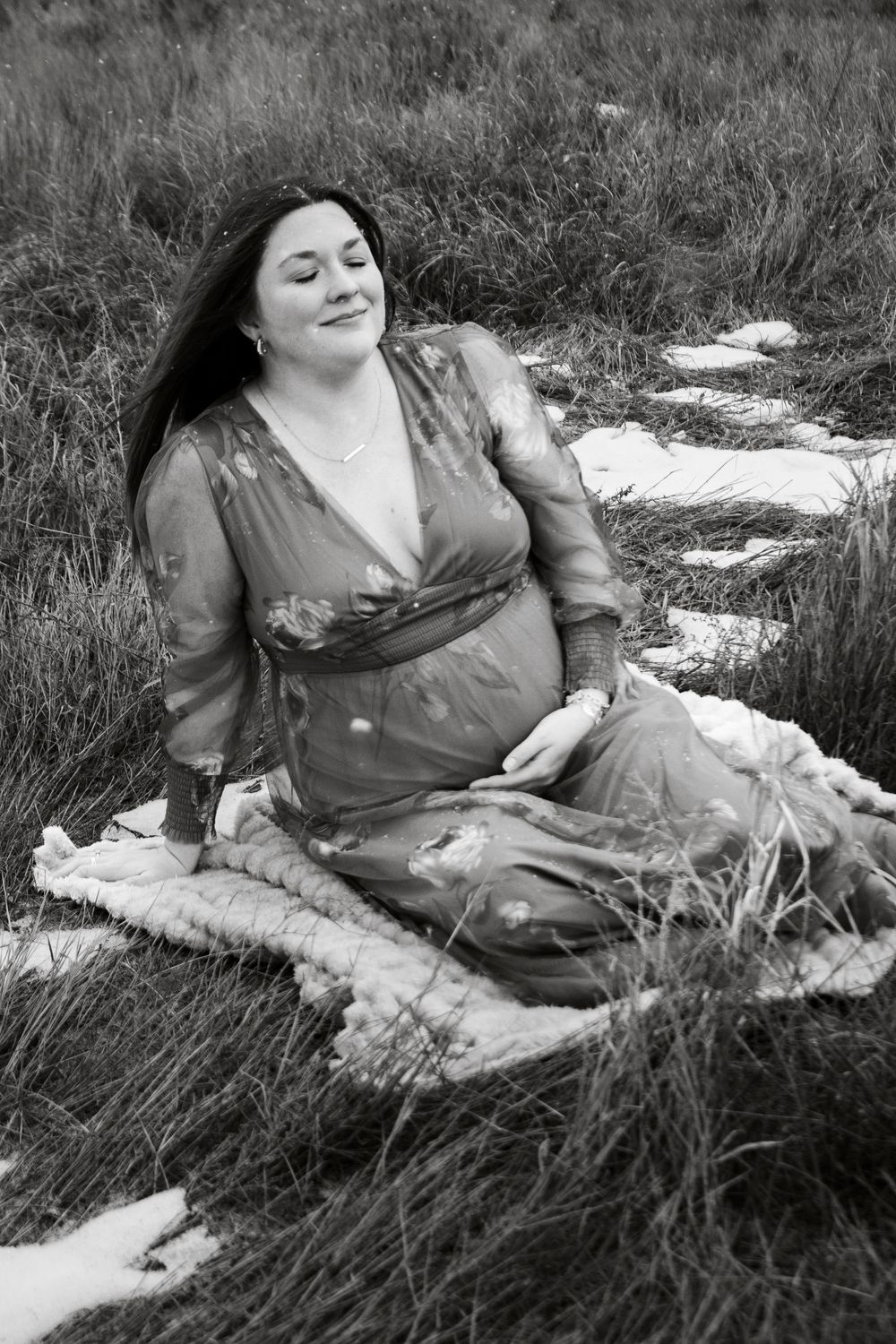 An expecting mother during a maternity photo session in Amarillo, Texas