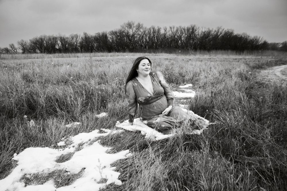 An expecting mother during a maternity photo session in Amarillo, Texas