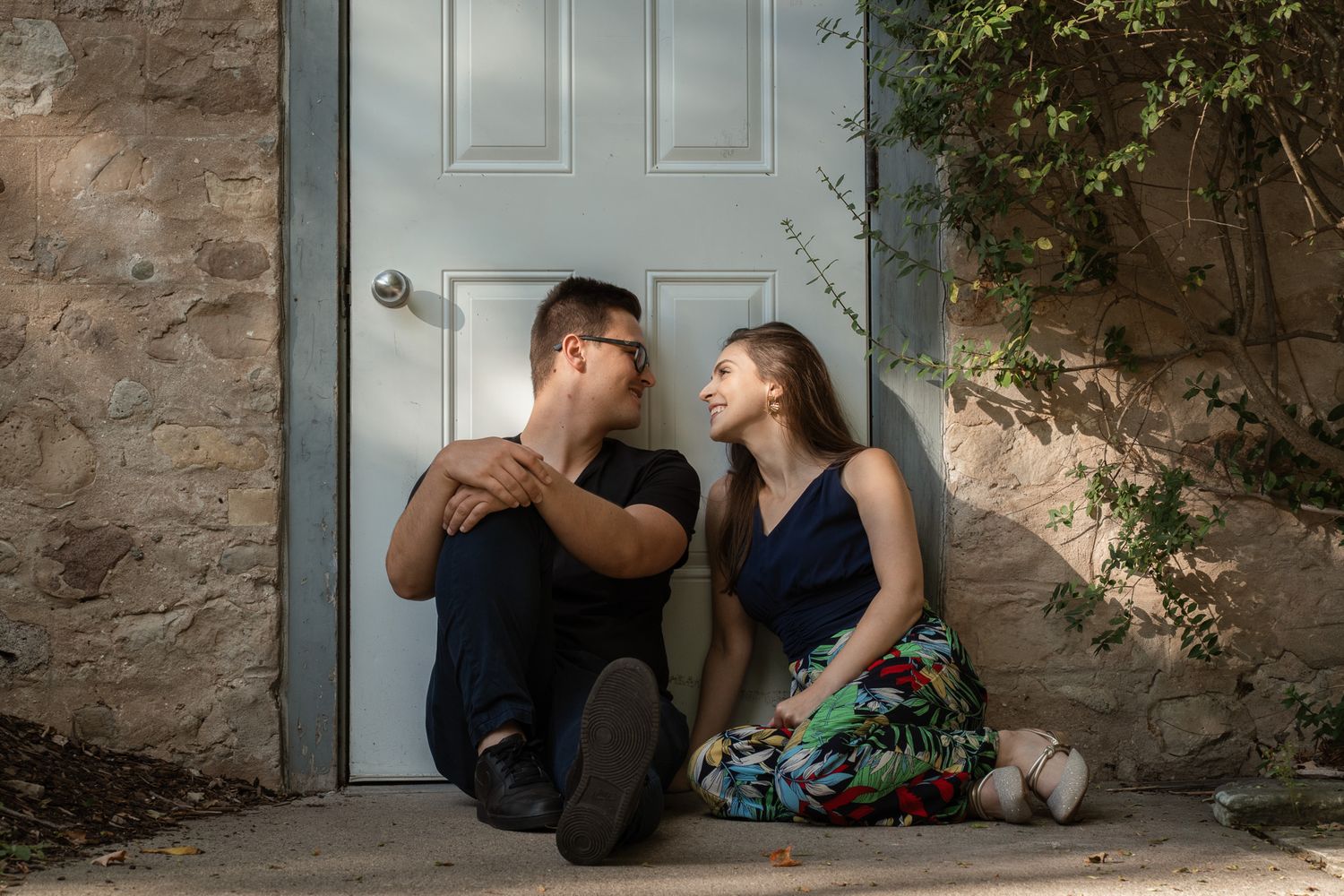 Couple holding hands