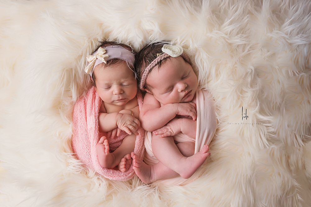 Collection of artistic newborn baby photos showing peaceful sleeping poses on soft white textured backgrounds.