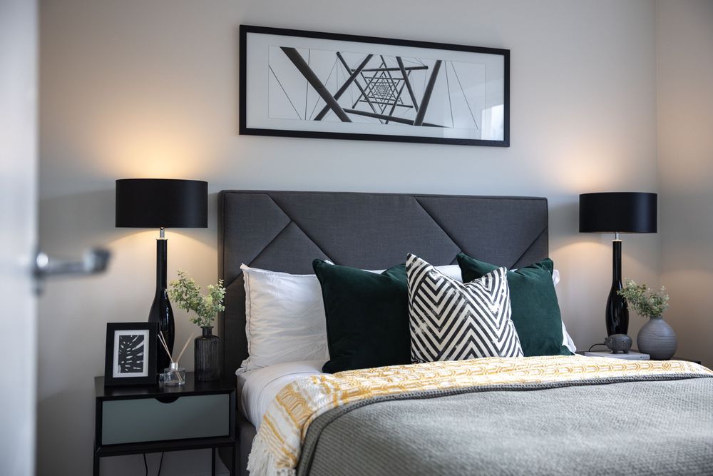 interior photography of show home bedroom
