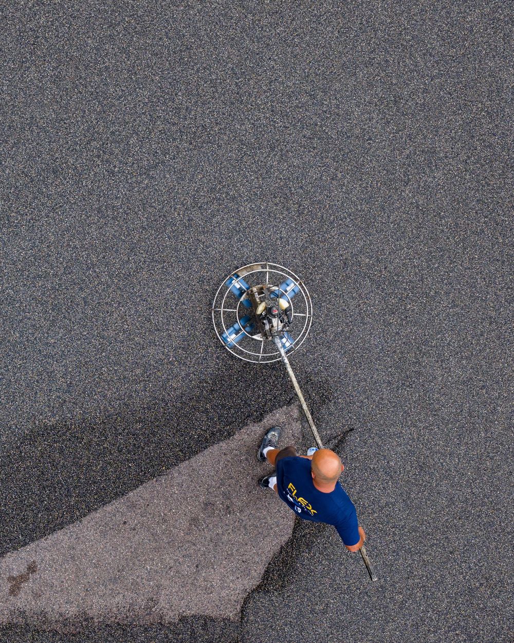 drone photography of construction worker