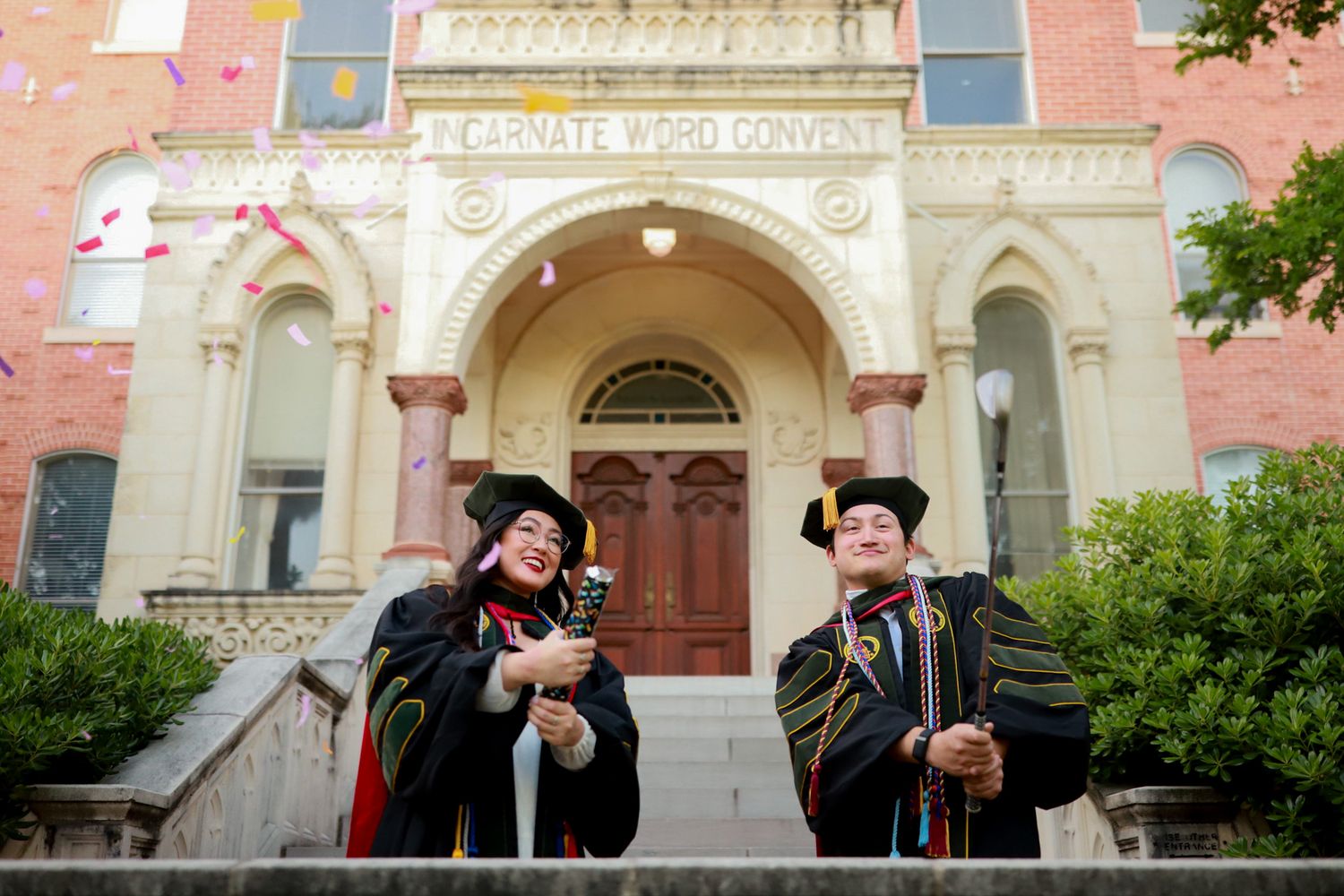 Graduation portrait with cap and gown