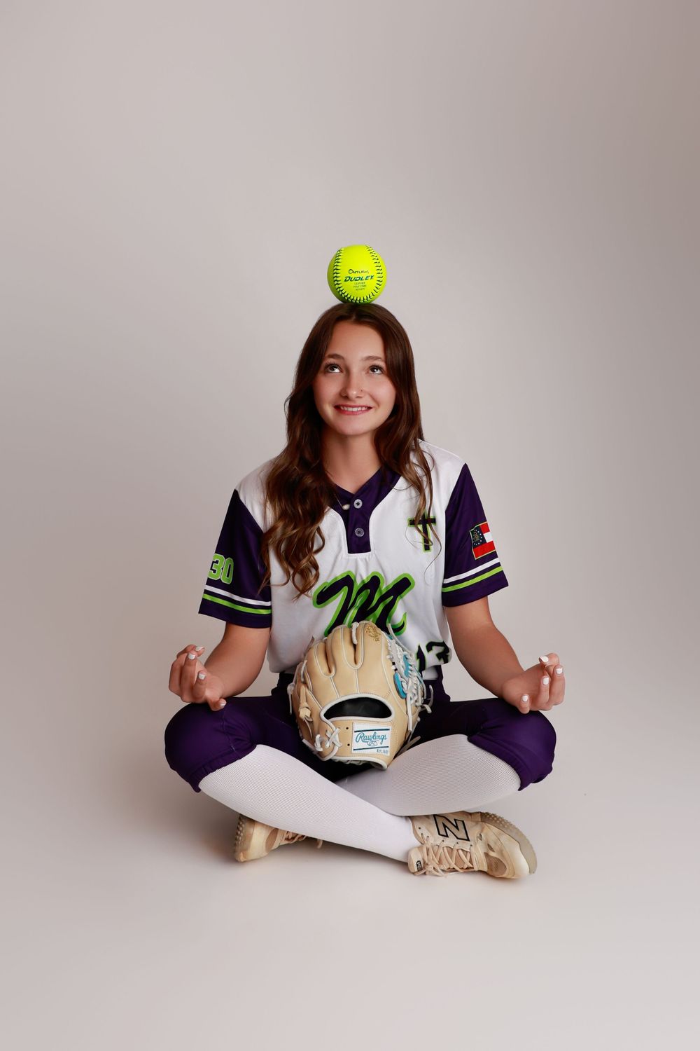 youth softball athlete studio portrait Covington GA sports photographer