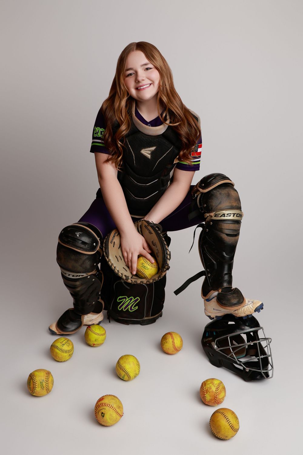 teen softball player studio sports portrait Covington Georgia photographer