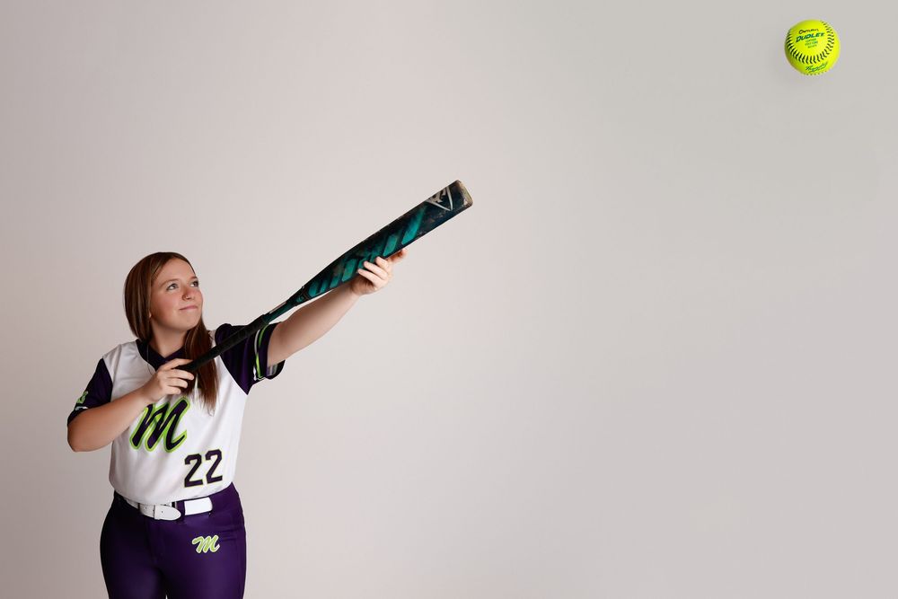 softball player studio portrait Covington GA sports photographer