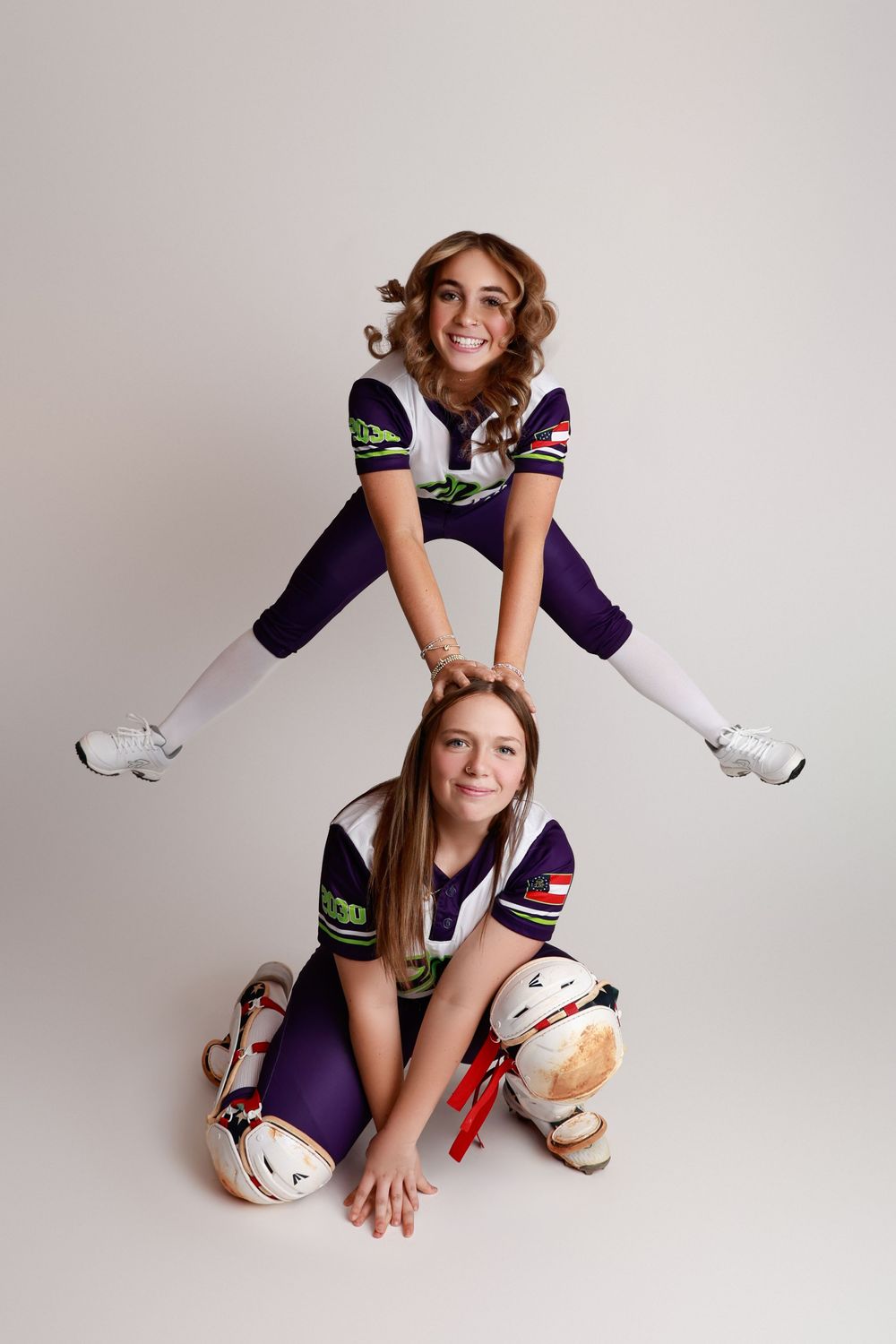 teen softball player fun studio sports portrait Covington Georgia photographer