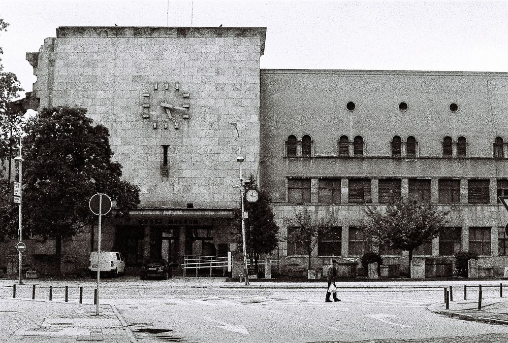 The old train station in Skopje, North Macedonia damaged during the 1963 earthquake.