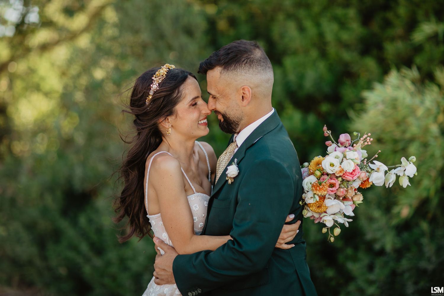 Candid moments captured during a lively indoor wedding reception celebration.