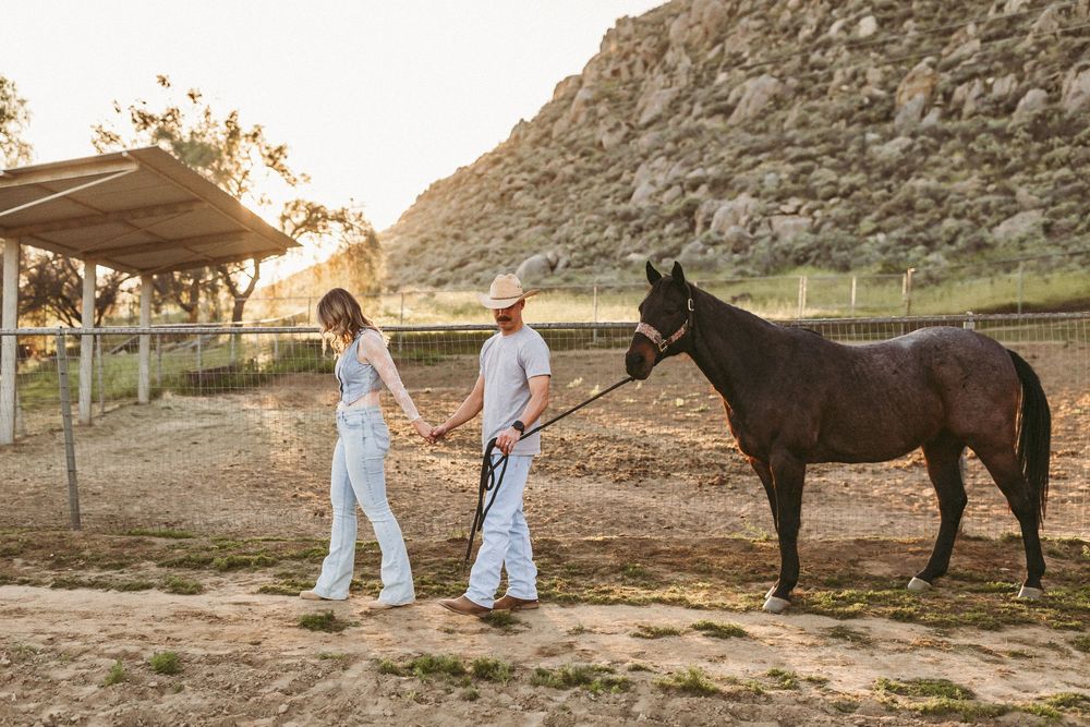 modern country western themed couple session with heidi grace photography