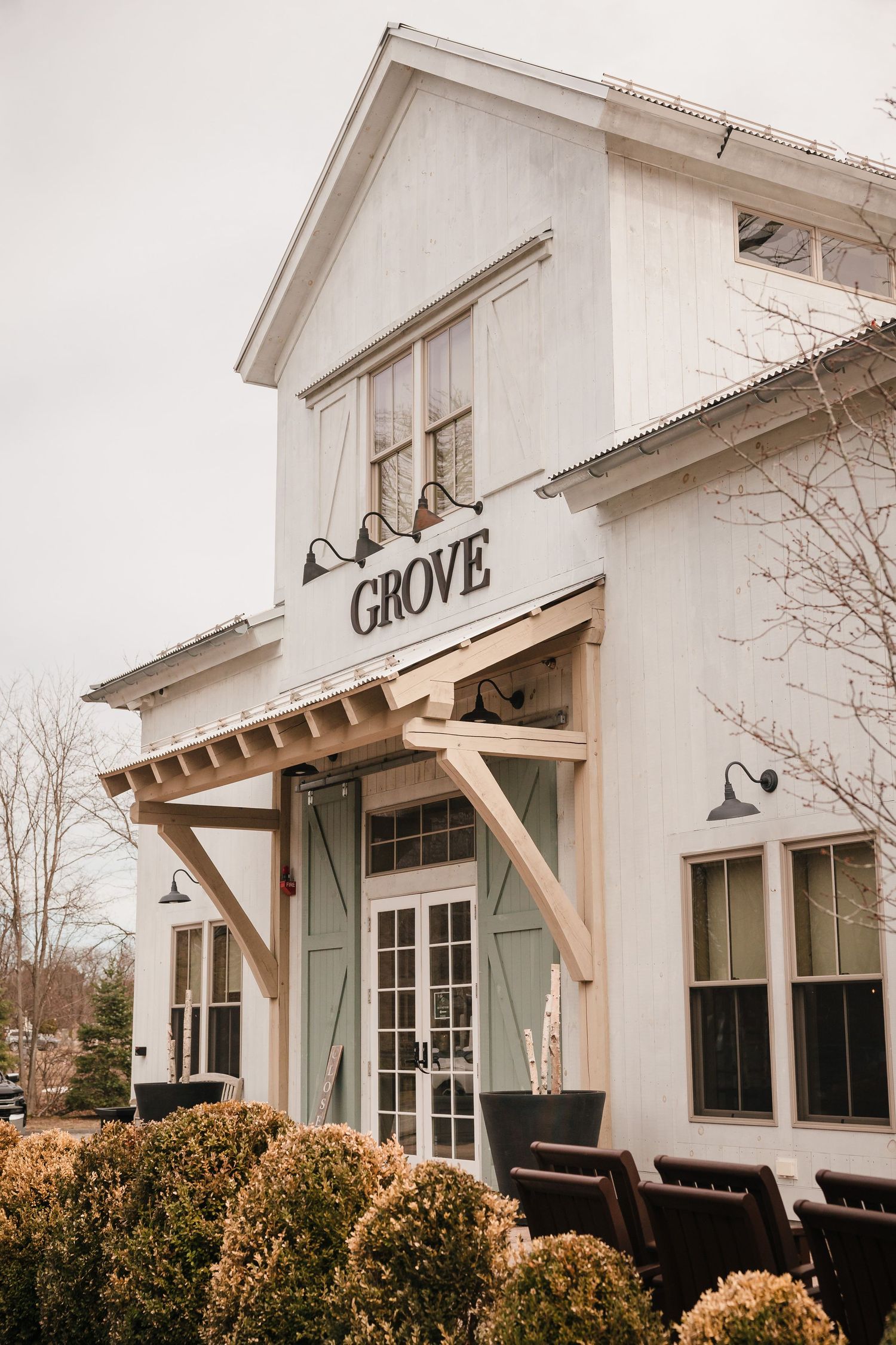 The Grove at Briar Barn Inn wedding venue exterior in Rowley Massachusetts