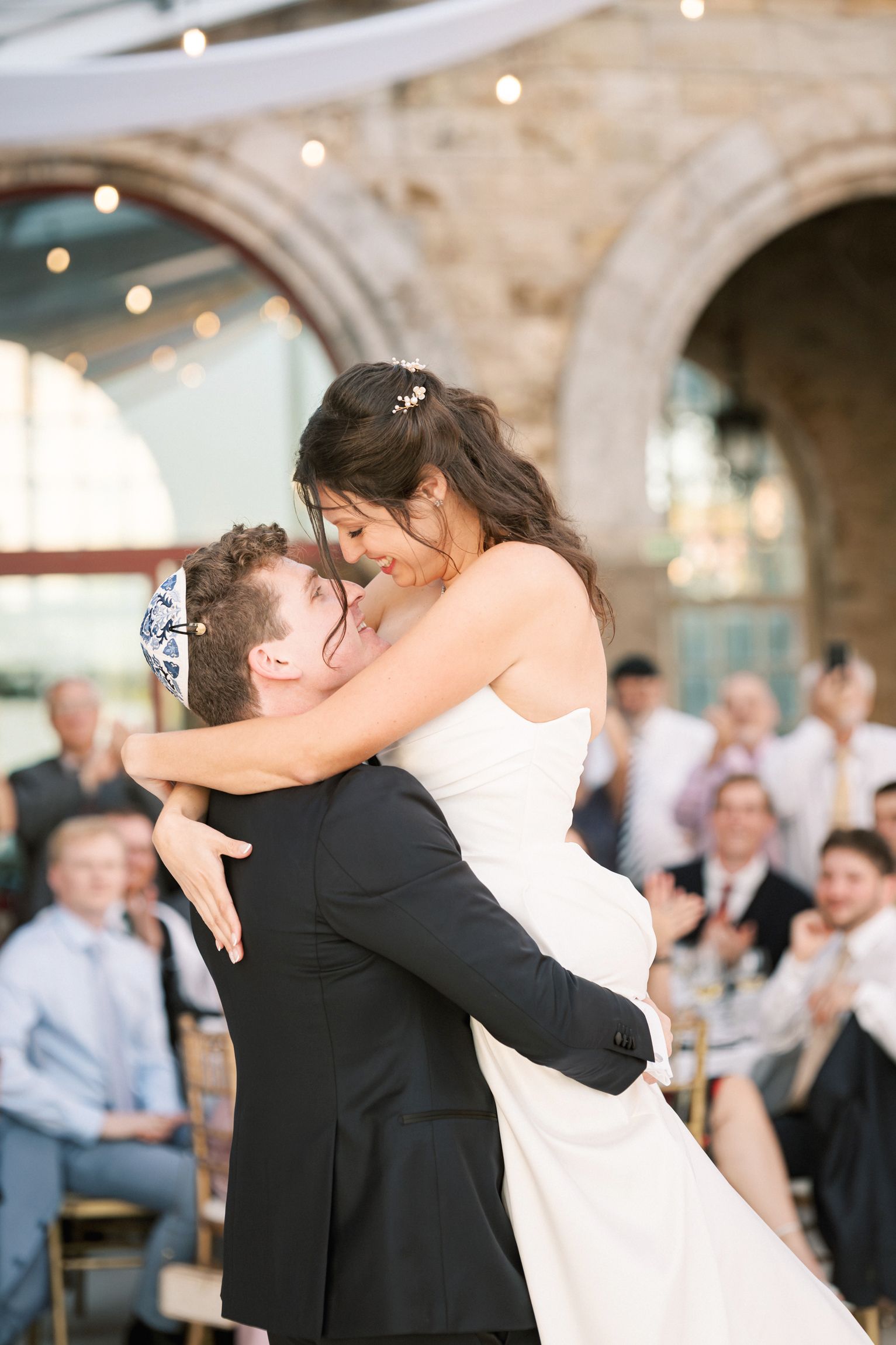 First dance moment at Forte da Cruz wedding in Cascais Portugal
