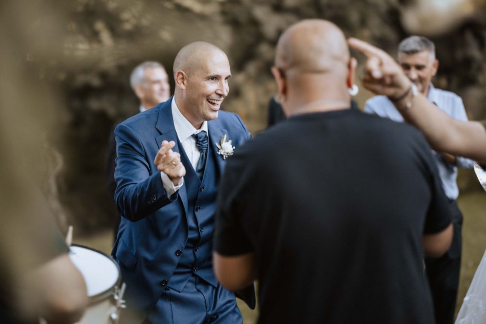 Joyful wedding moment captured in multiple snapshots showing reactions and intimate exchanges between the couple.