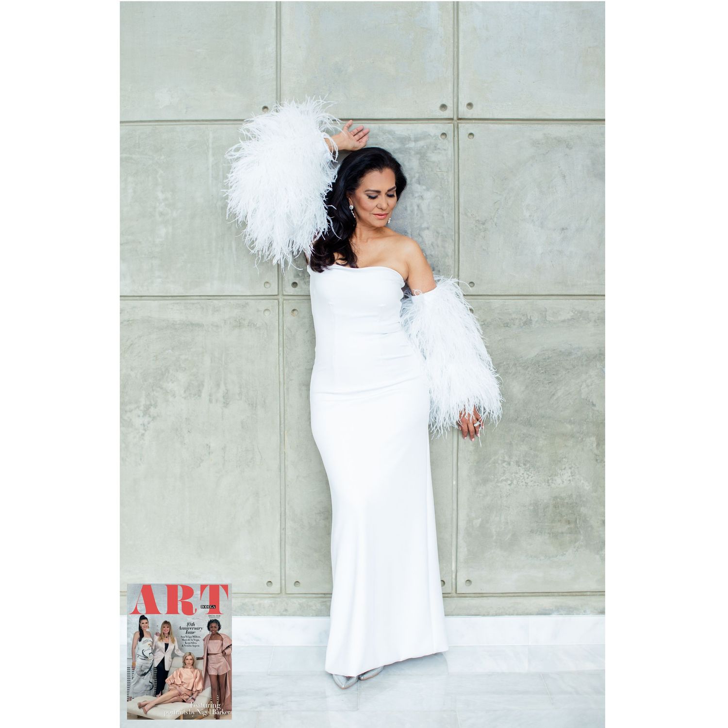 Portrait of woman. Photographed for Art Bodega Magazine. Summer 2023. 10th anniversary issue. 50 Most Beautiful in the Arts & Philanthropy.