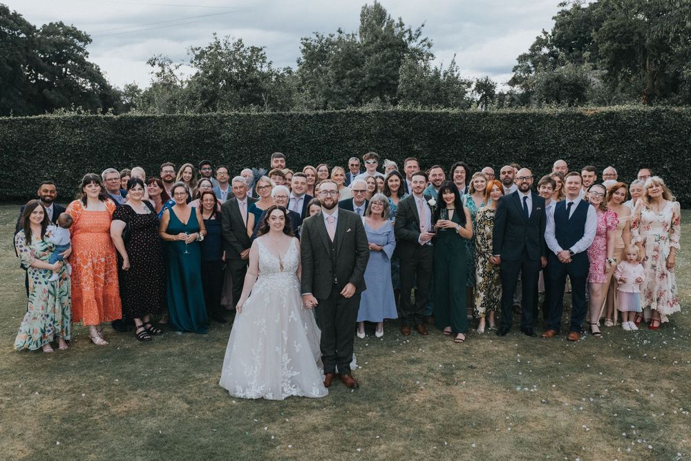 Larkspur lodge wedding photography bride groom group shot
