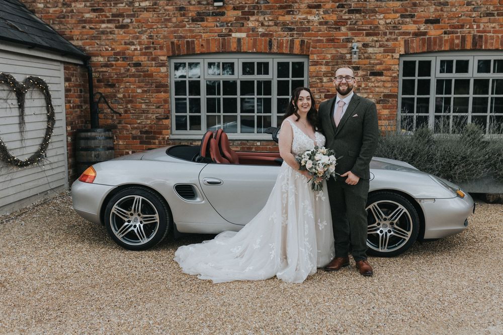 Larkspur lodge wedding photography bride groom wedding car