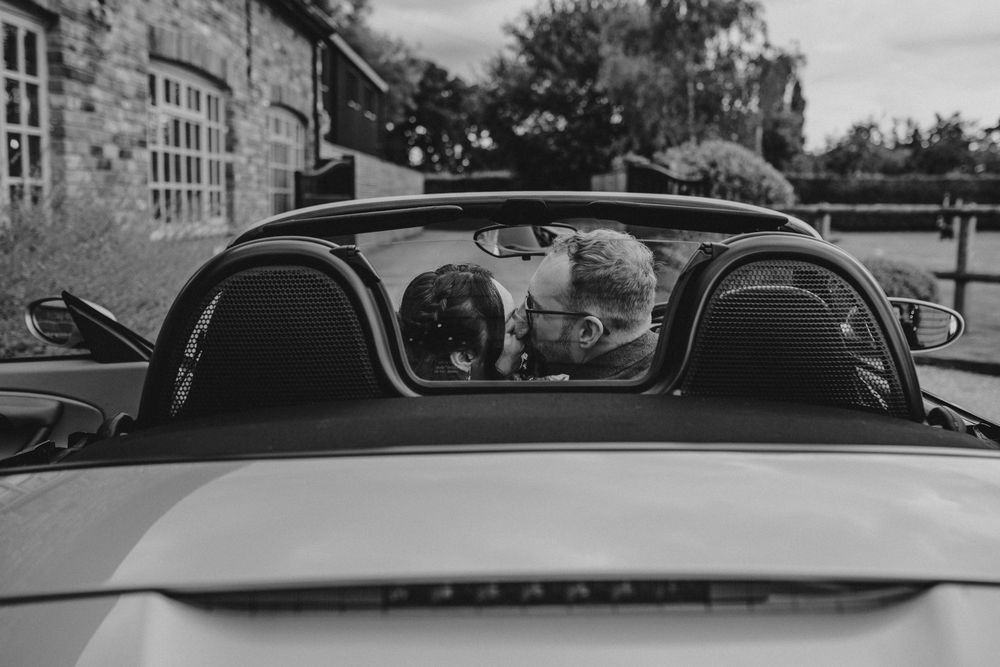 Larkspur lodge wedding photography bride groom wedding car