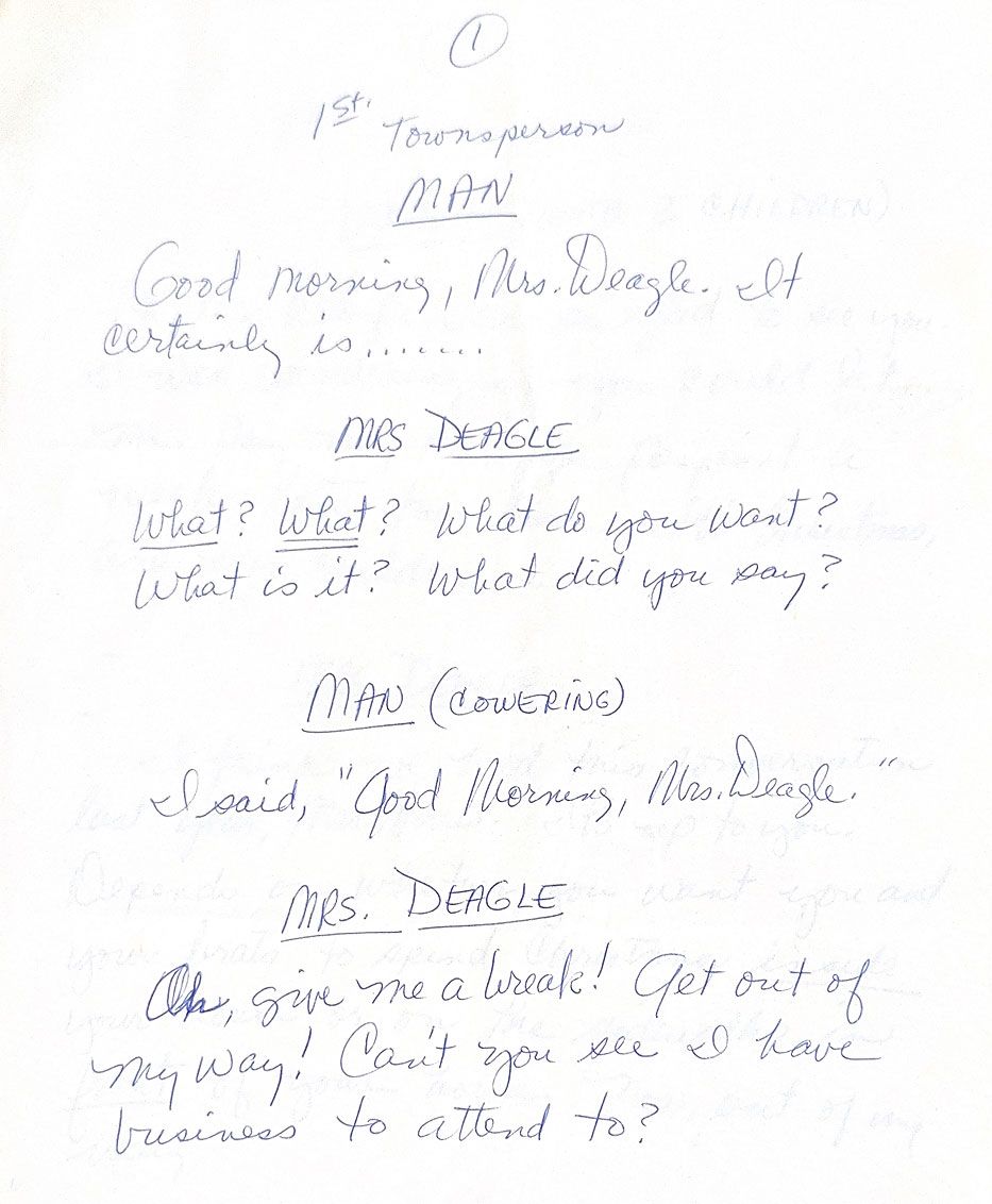 Polly Holliday Letter about Gremlins character ideas
