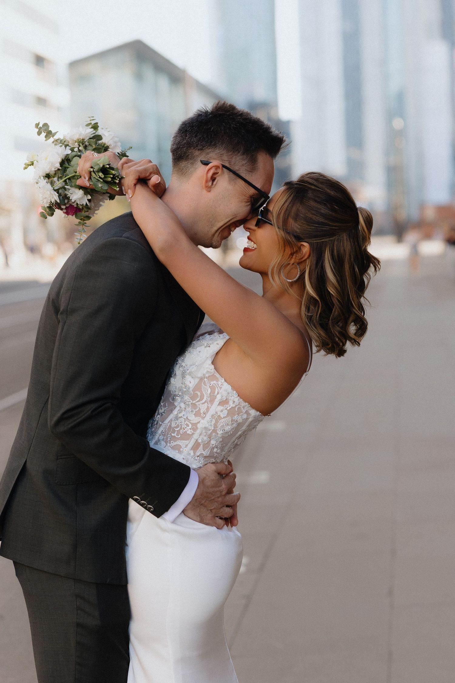 Pre-wedding photoshoot in Manchester, Deansgate
