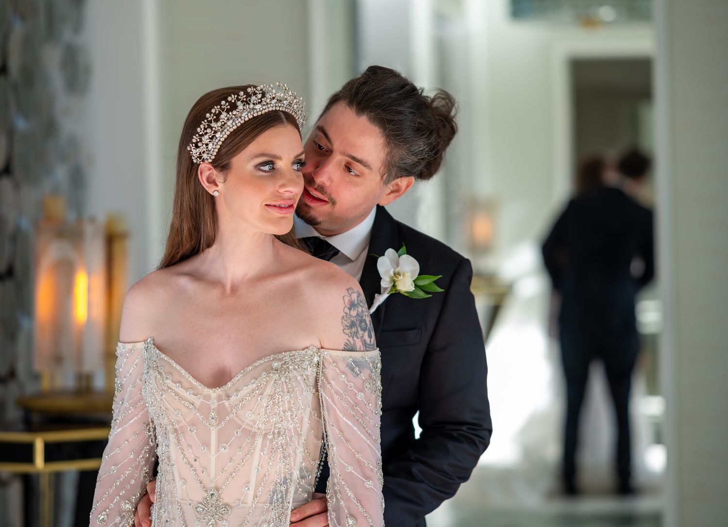 A precious moment captured during a South Florida estate weddding.