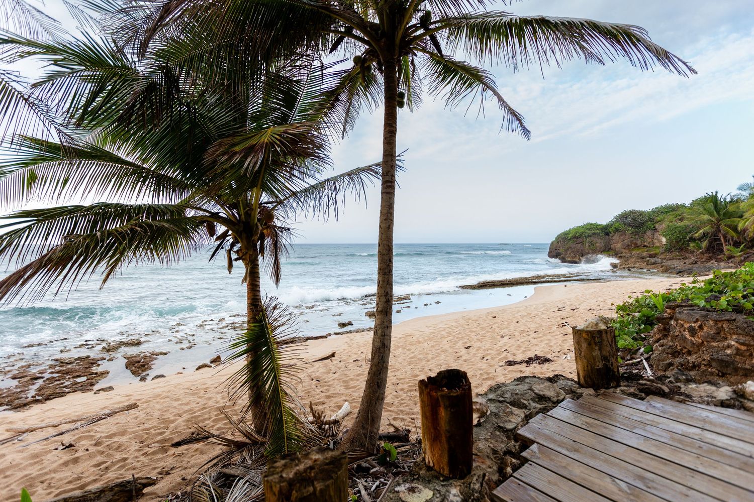 Beach view. Beach house in Vega Baja, Puerto Rico.