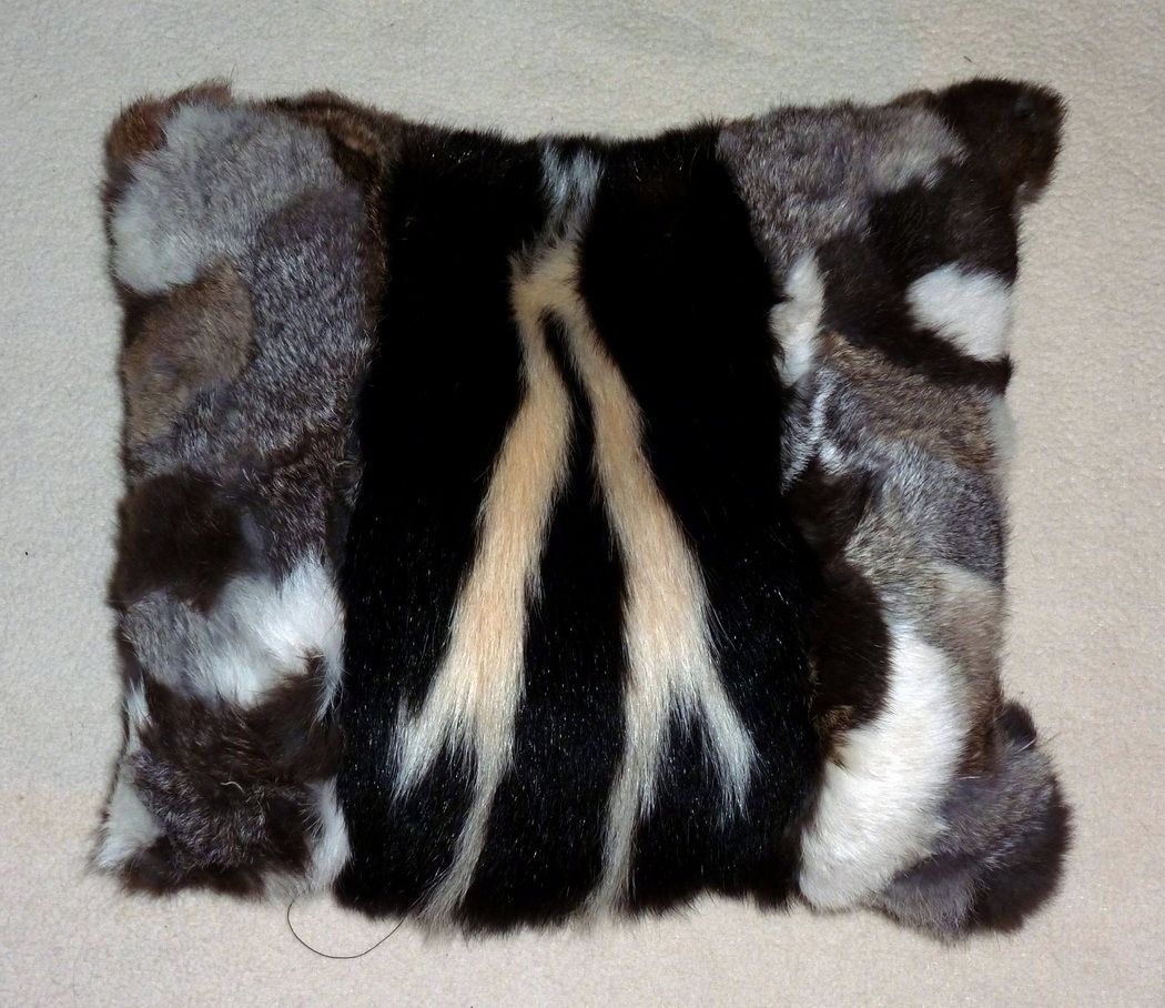recycle fur skunk pillow