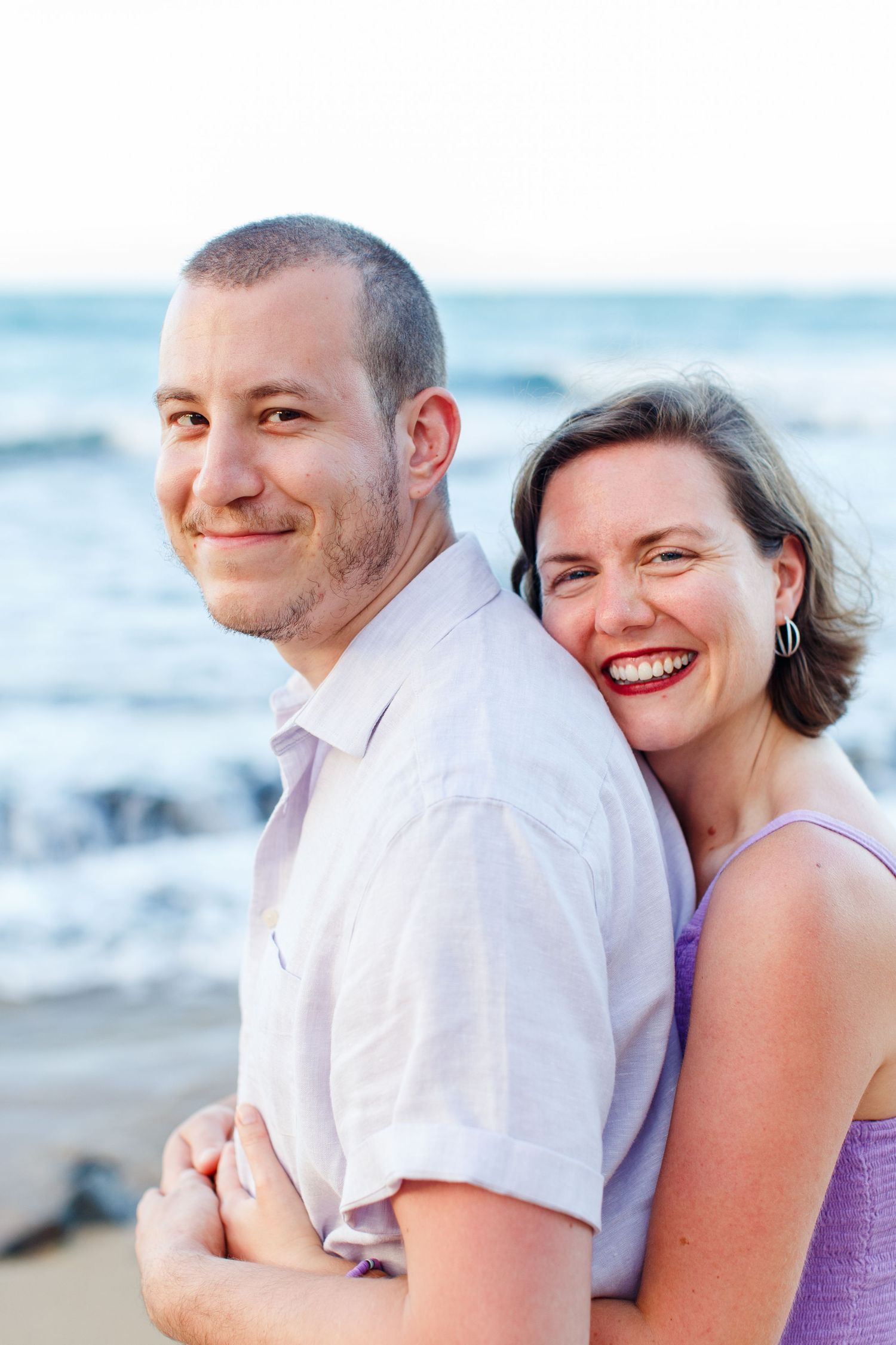 Couples portrait on the beach. San Juan, Puerto Rico.