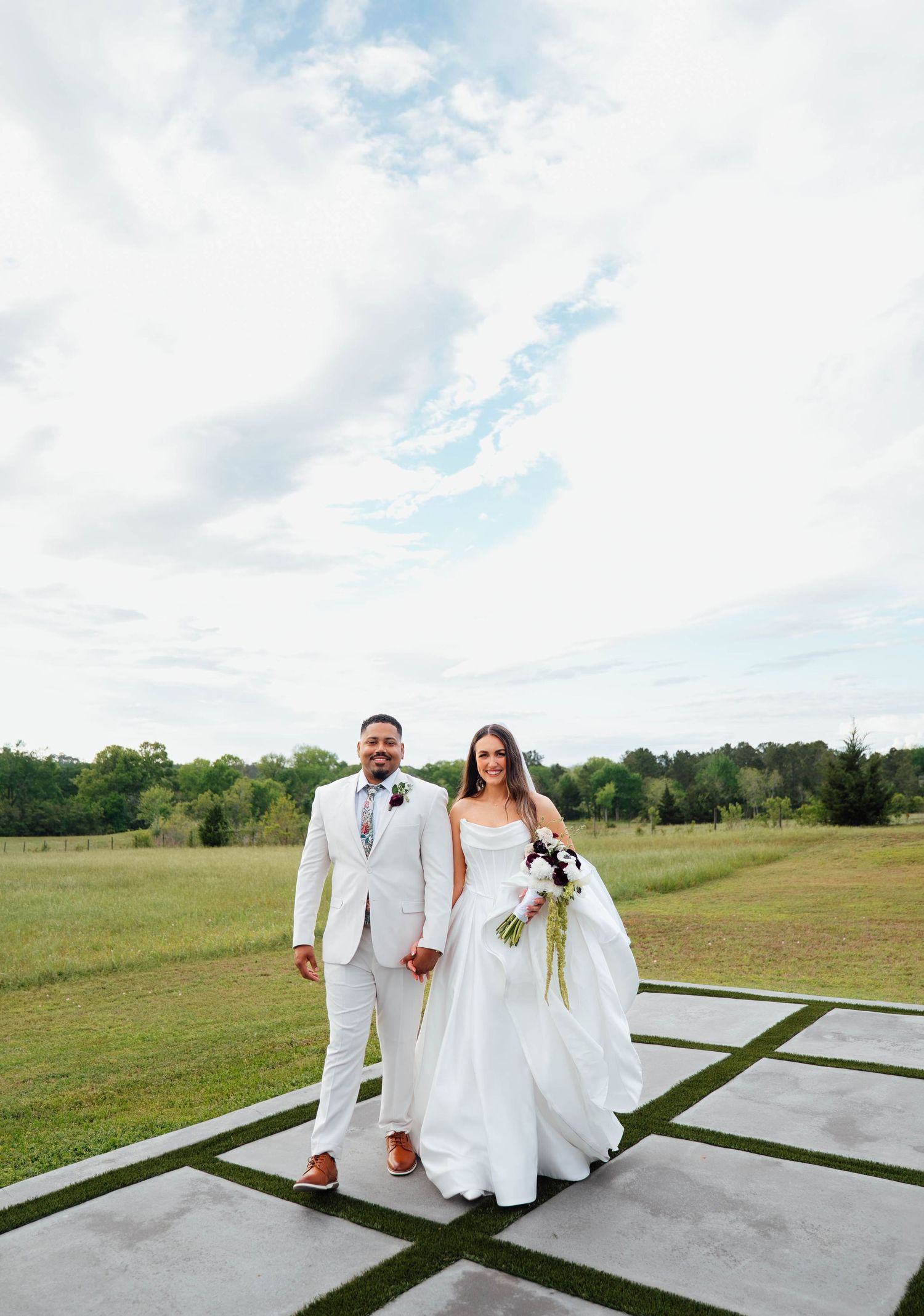 Bride and groom portrait at Houston outdoor wedding