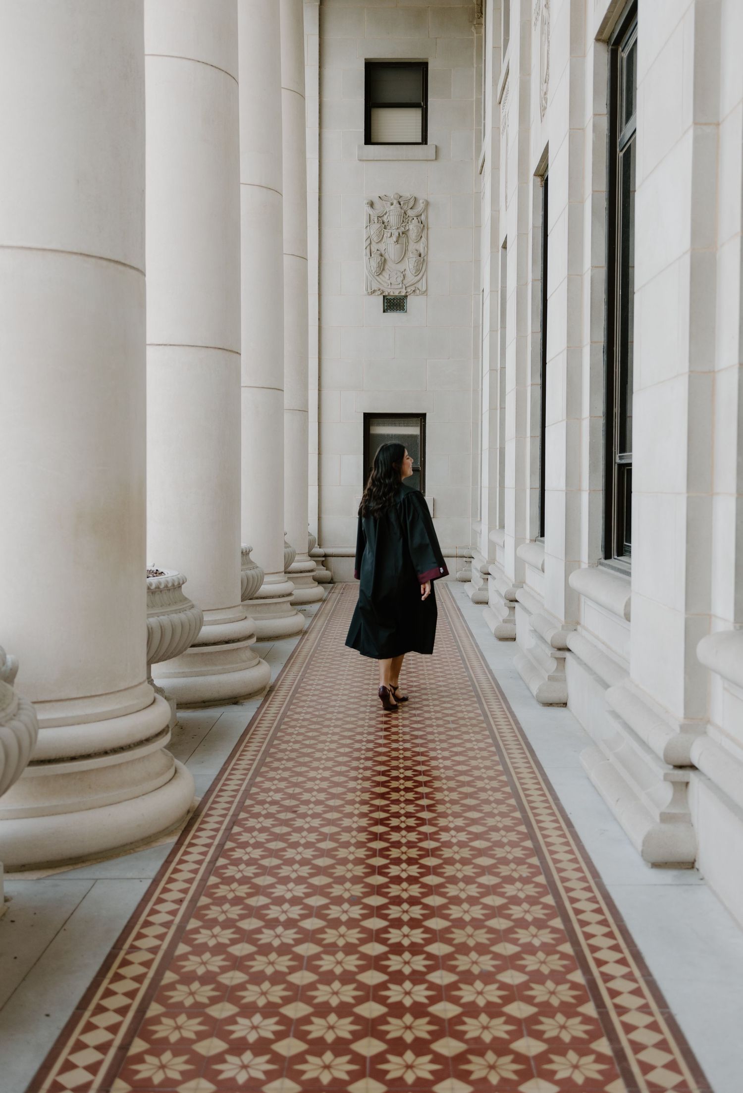 Texas Aggie Grad Senior portrait at Admin Building in College Station