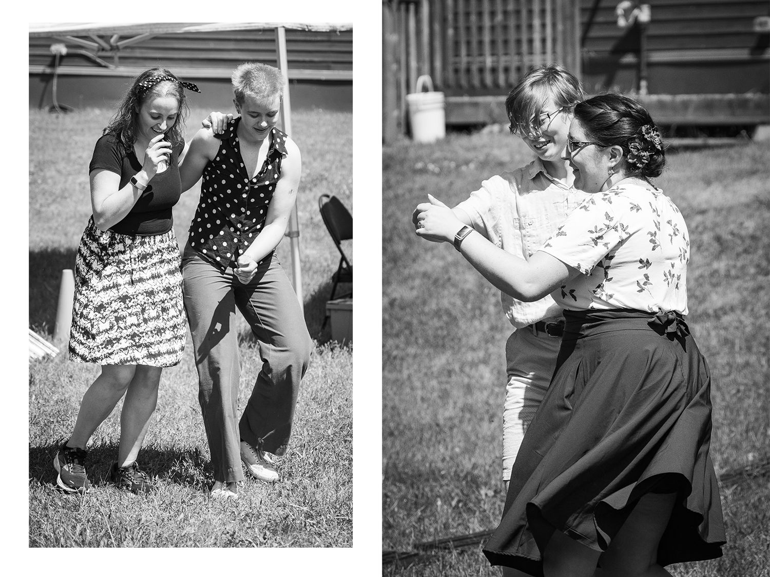 Edmonton Swing Dance performance reportage, black and white