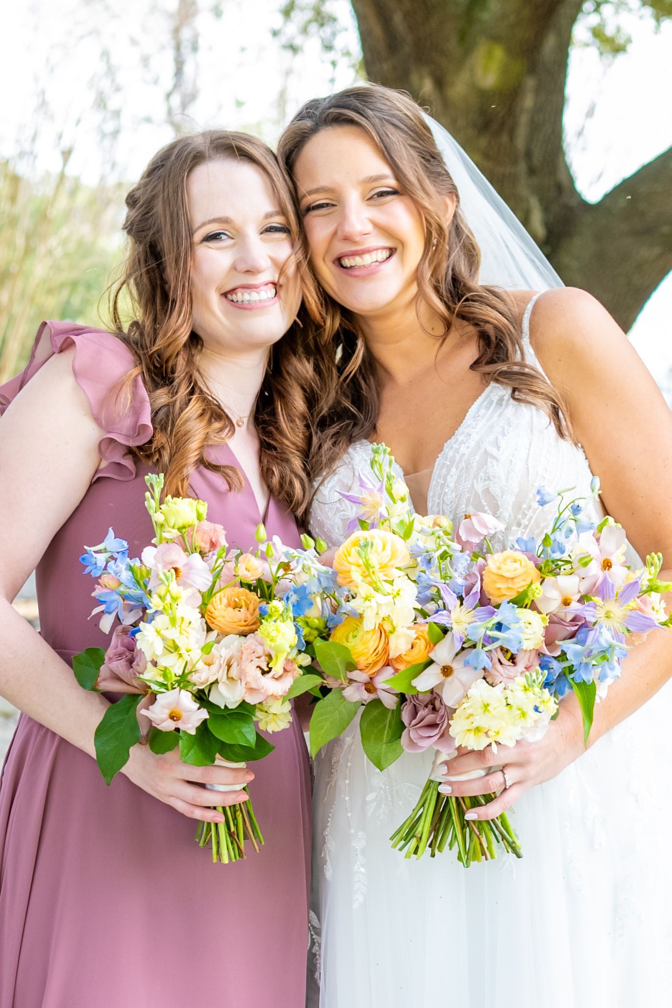 Bride with Bridesmaid at The Island House in Charleston, SC