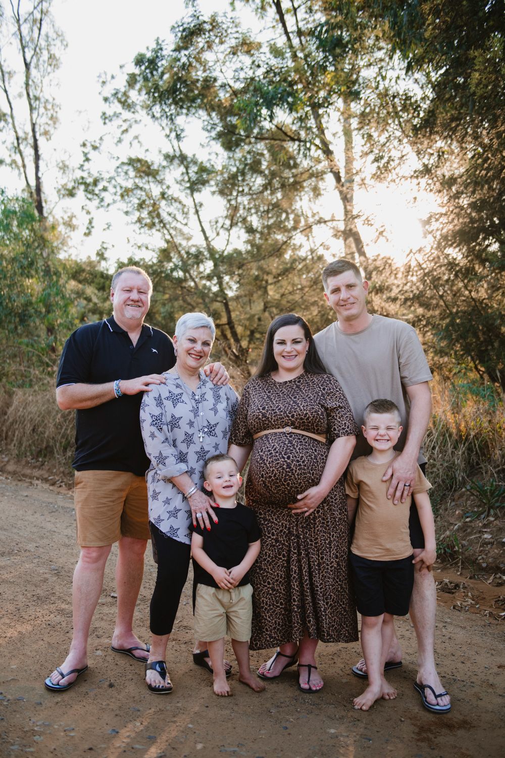 Family group portrait taken during a pregnancy photoshoot in Gauteng.
