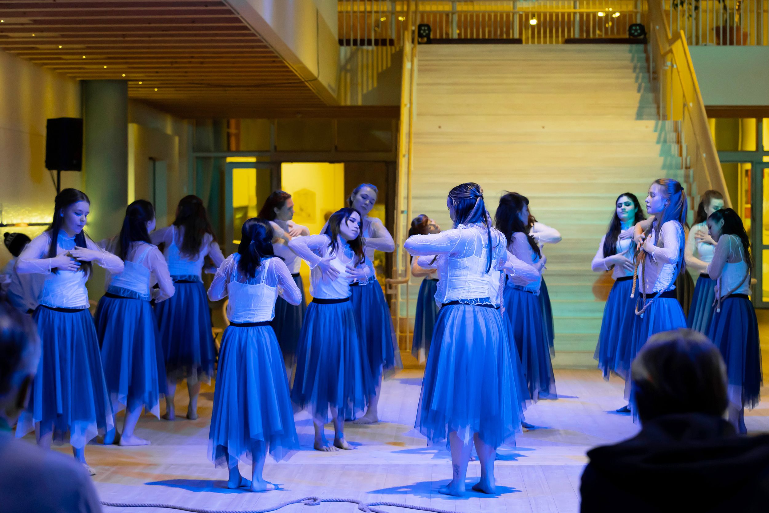 Dansföreställningen Sammankonst på Värmlands Museum. En kreativ stafett med studenter inom dans o musikproduktion på  Karlstads Universitet