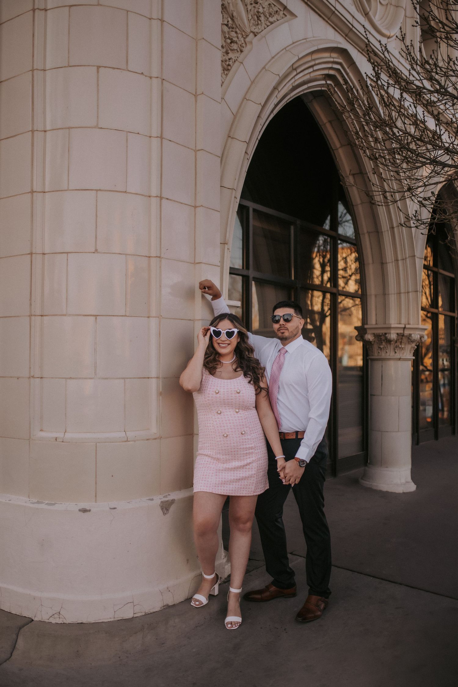 Downtown albuquerque engagement, albuquerque wedding photographer, romantic and fun engagement session, engagement photos in albuquerque nm