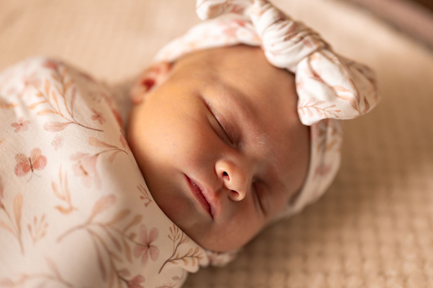 A sleeping baby girl.