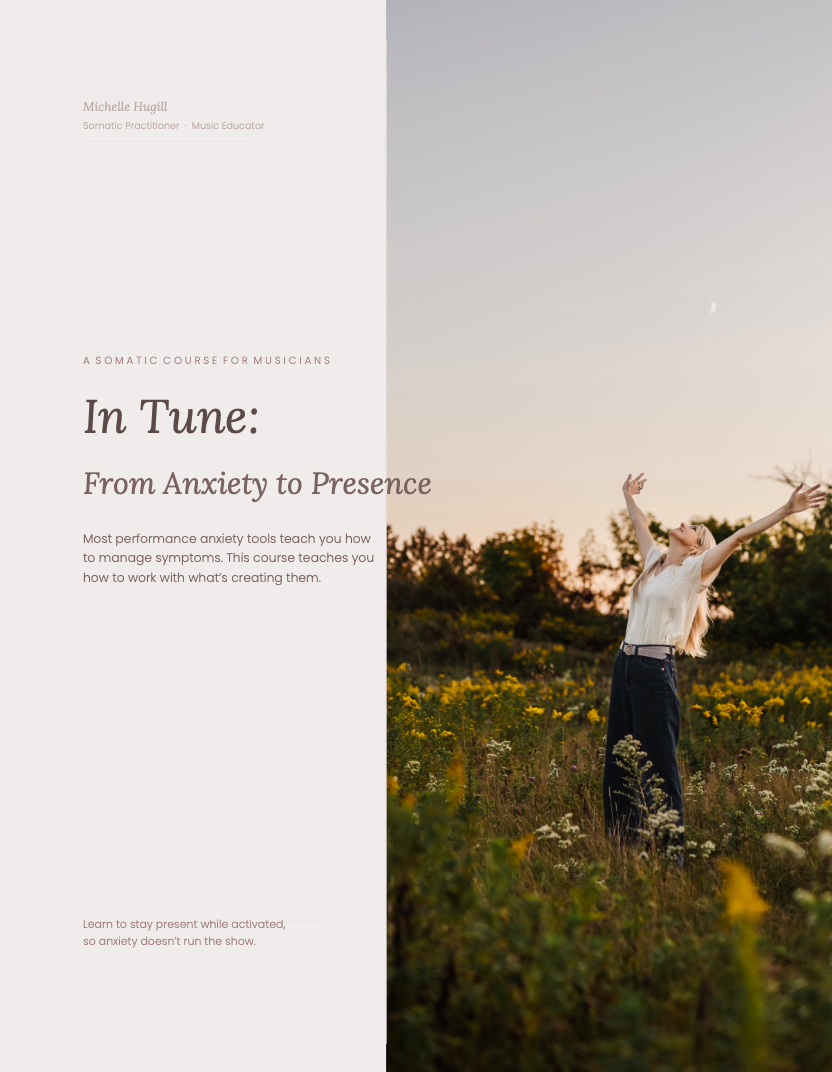 Cover of the Nurturing Sensitive Musicians course — a parent's guide to practice and performance by Michelle Hugill
