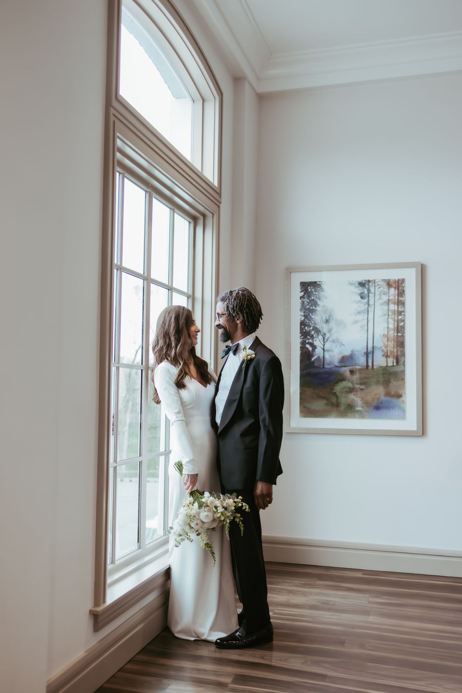 Bride and groom, wedding portrait at Holliday Farms in Zionsville, Indiana