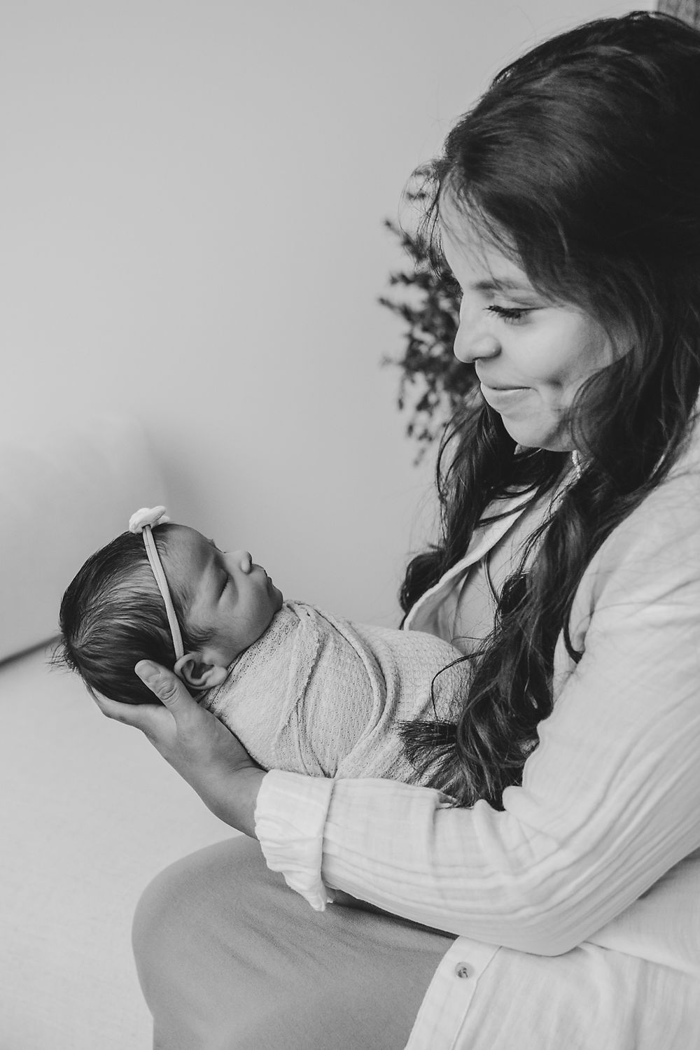 baby, newborn, lifestyle, studio, Michigan, mom with baby