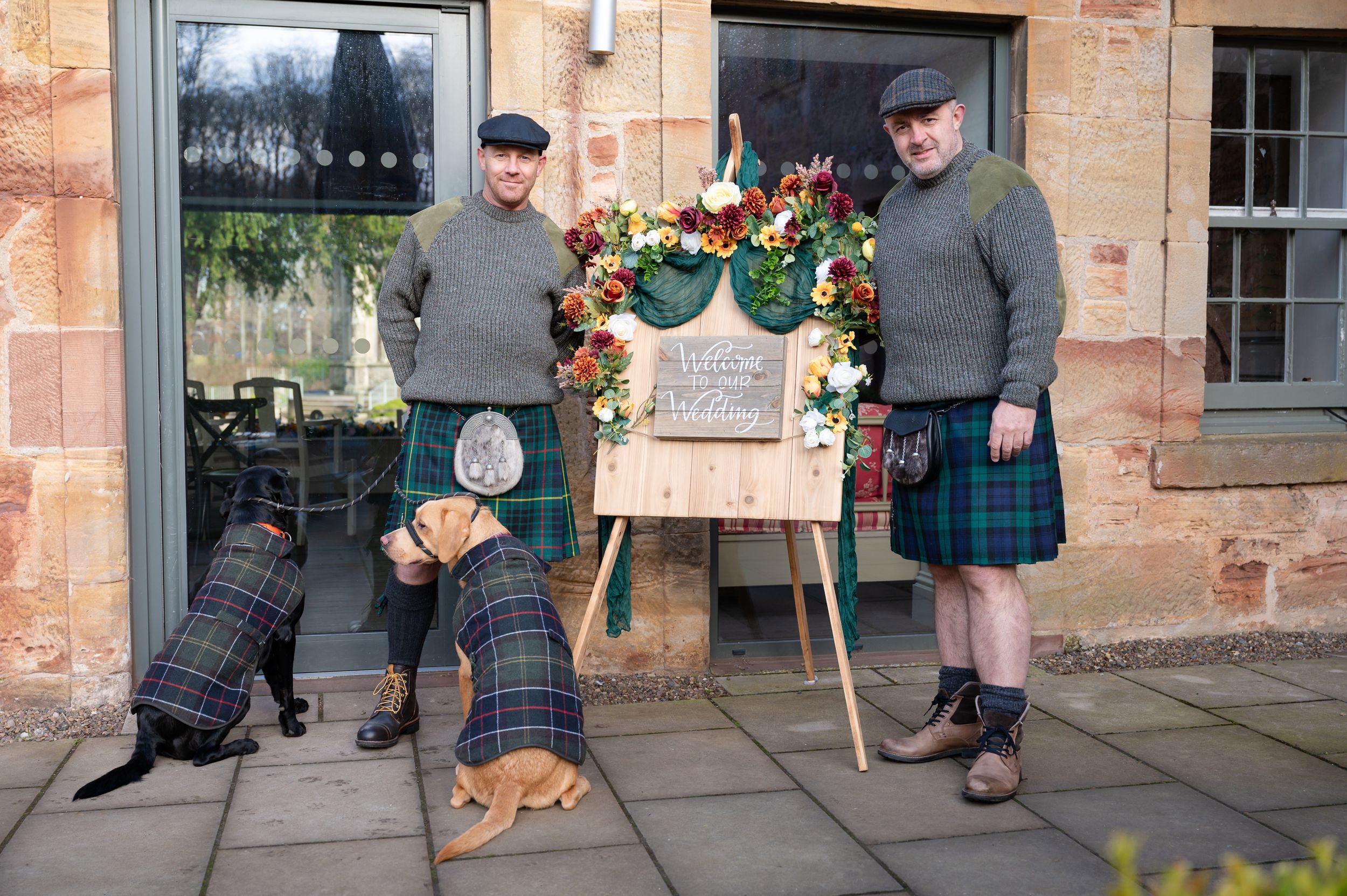 groom and best man at dalkeith country park, Edinburgh