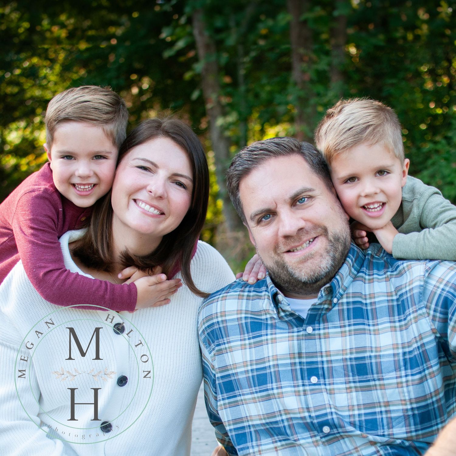 Family close up hugging image